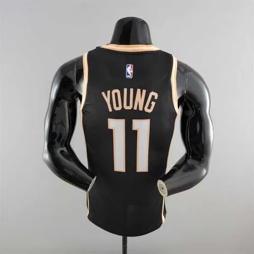 Atlanta Hawks Young #11 Limited Black NBA Jersey