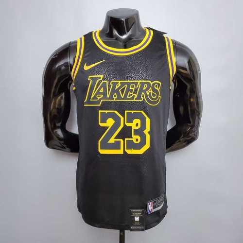 New James #23 Lakers black NBA Jersey