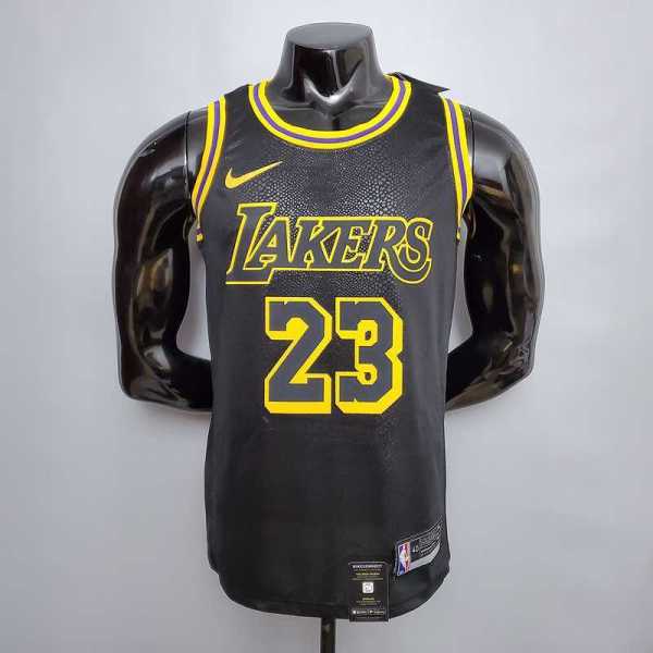 New James #23 Lakers black NBA Jersey