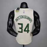 Antetokounmpo#34 Bucks Striped Off-White NBA Jersey