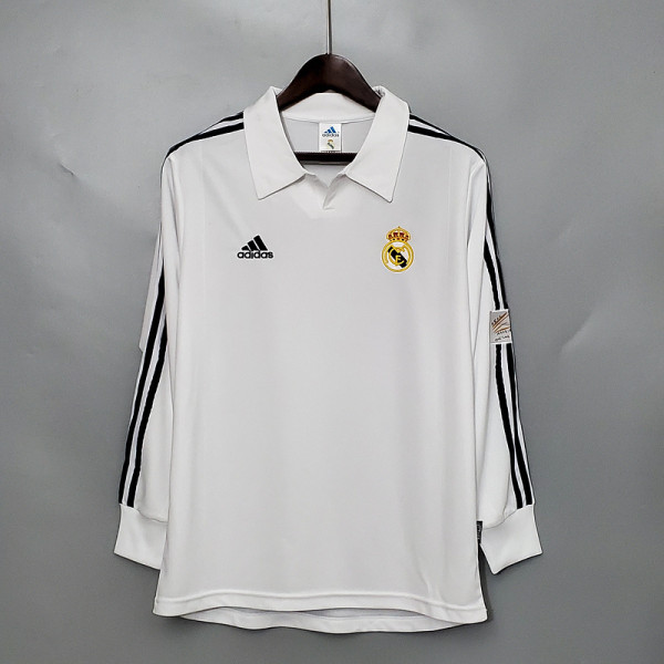 Real madrid 2000/01 home long sleeve Retro soccer jerseys