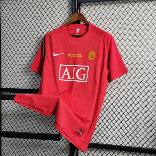 Manchester United 2007-08 home Champions League version Retro soccer jerseys