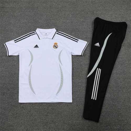 Real Madrid white/black with three sides Soccer Jersey