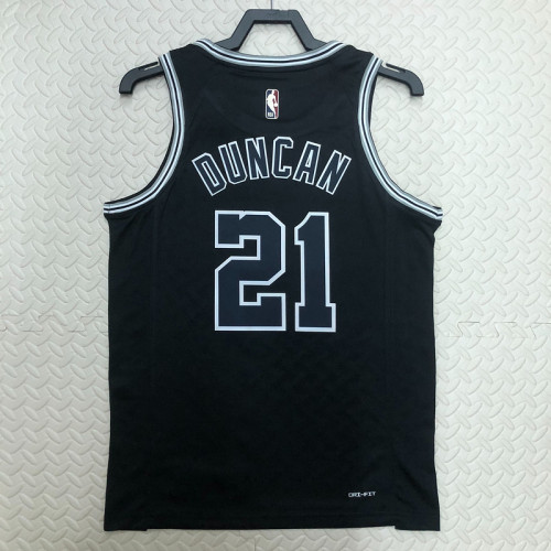 Spurs Black Retro No. 21 Duncan