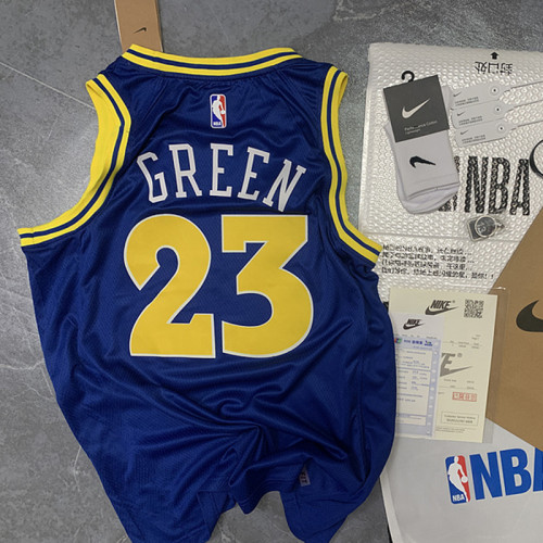23rd Season Warriors Retro Blue Jersey Nike No. 23 Green
