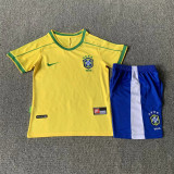 Retro Brazil 1998 home kid  soccer jerseys