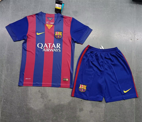 Barcelona home 2014-15 retro   kid kit  soccer jerseys