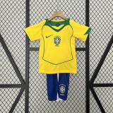 Brazil 2004 home retro kids soccer jerseys