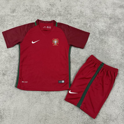 Portugal 2016 home kids Soccer jersey
