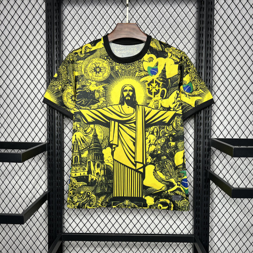 2024 Brazil jesus yellow special version jersey