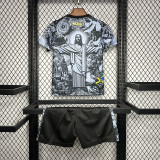 Brazil 2024 Jesus Gray Special kids soccer jerseys