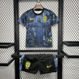 Brazil 2024 Jesus Dark Blue Special kids soccer jerseys