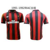 Retro AC Milan 1991/92 home soccer jerseys