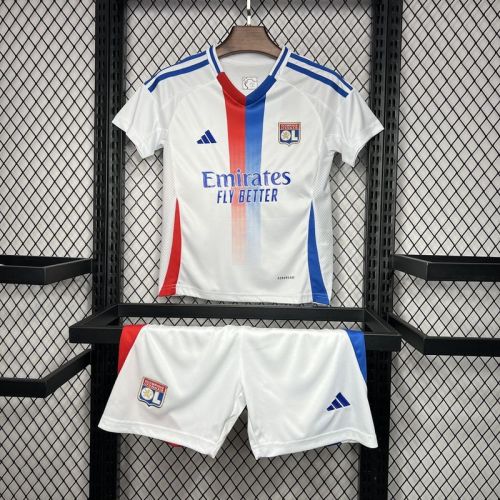 Lyon 2024/25 home  kids Soccer jersey