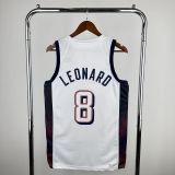 Olimpic USA 2024 LEONARD#8 Home Jersey