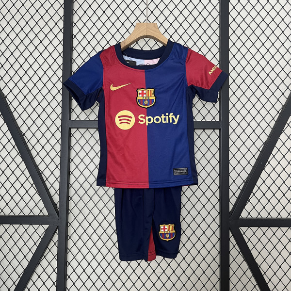 Barcelona 2024/25 home kids soccer jerseys