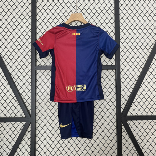 Barcelona 2024/25 home kids soccer jerseys
