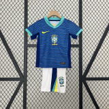 Brazil 2024 away kids soccer jerseys