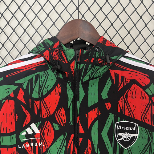 Arsenal 2024/25 Red and Green Windbreaker