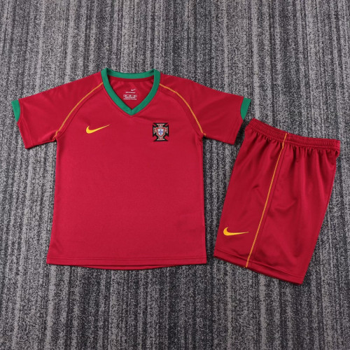 Portugal 2006 Home kids Soccer jersey