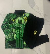 Brazil  2024 Green Jesus long sleeve  Jacket suit S-XXL