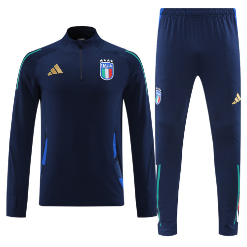 Italy 2024/25 blue half-zip training jersey