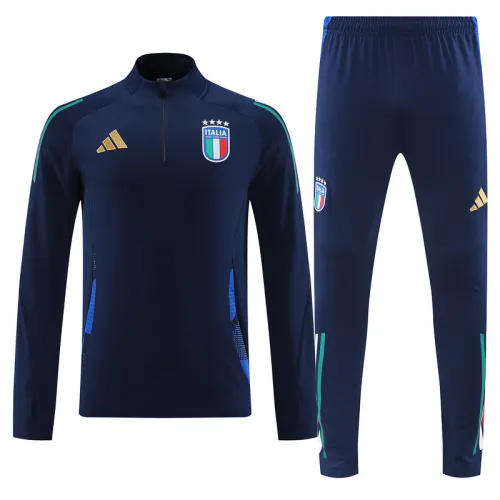 Italy 2024/25 blue half-zip training jersey