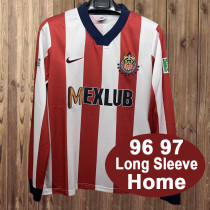 Retro Chivas 1996/97  home long sleeve  Soccer jersey