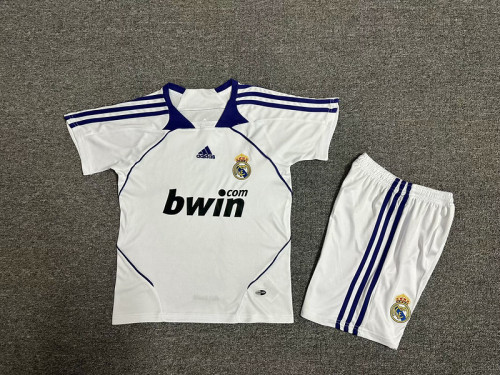 Real madrid 2007/08 home retro kids kit