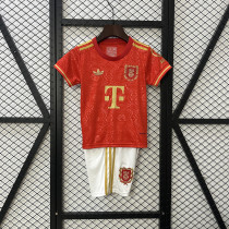 Bayern Munich 2025/26 125th anniversary red kids soccer jerseys