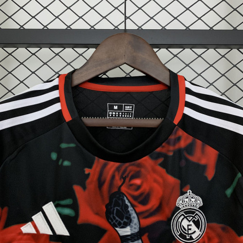 Copy Real madrid 2025/26  Red and Black Rose special jersey