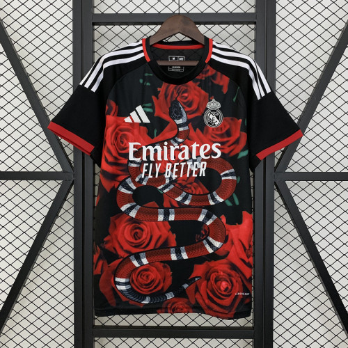 Copy Real madrid 2025/26  Red and Black Rose special jersey