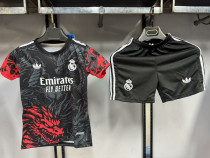 Real Madrid 2025/26 Black and Red  dragon  Kids Kit