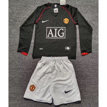Manchester united 2007/08  away long sleeve   kid kit size: 16-28