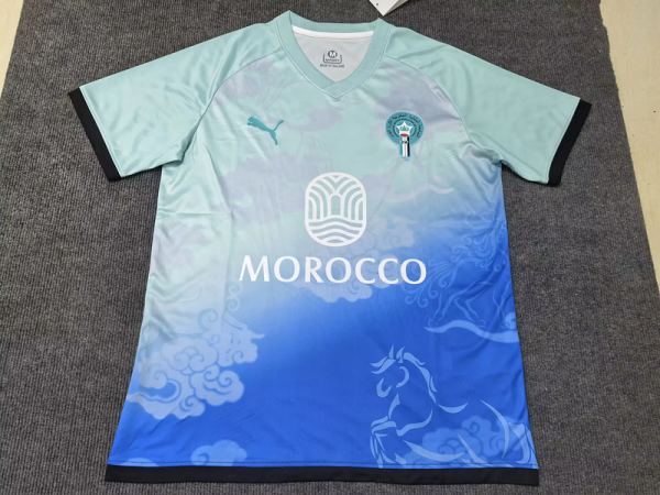 Morocco 2025/26 special version blue soccer jersey size S-2XL