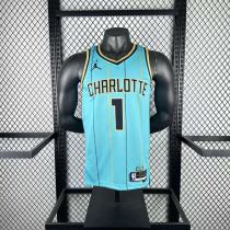 Season 2025 Charlotte Hornets Blue No. 1  BALL NBA Jersey