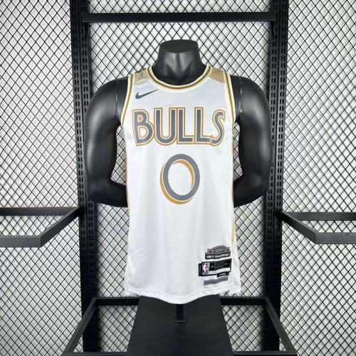 Season 2025 Chicago Bulls White No.0  White  NBA Jersey