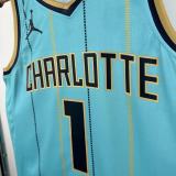 Season 2025 Charlotte Hornets Blue No. 1  BALL NBA Jersey