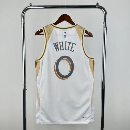 Season 2025 Chicago Bulls White No.0  White  NBA Jersey