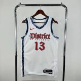 Season 2025 Washington Wizards White No. 13 Poole NBA Jersey