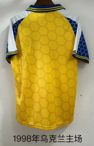 Retro 1998 Ukraine home soccer jersey size S-2XL