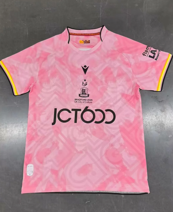 Bradford City third pink soccer jersey size S-2XL