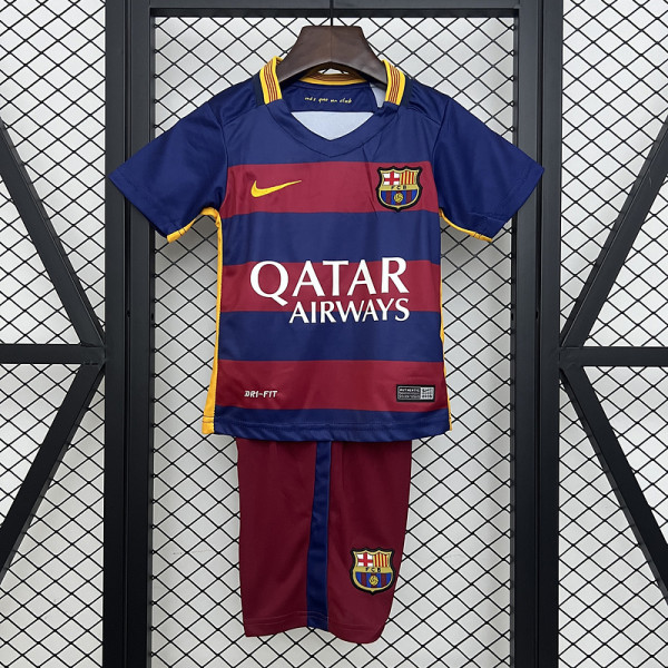 Barcelona home 2015-16 retro   kid kit  soccer jerseys