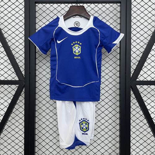 Brazil 2004 away retro kids soccer jerseys