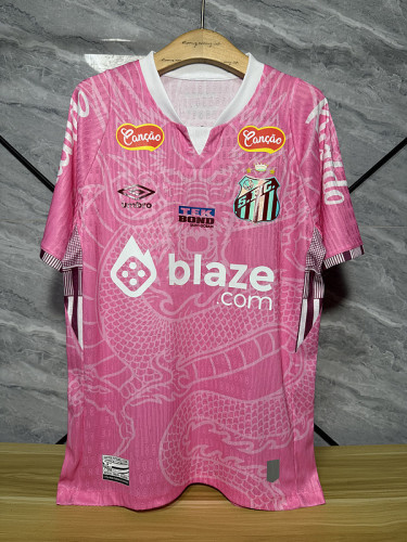 Santos FC 2025/26 special version pink dragon player version soccer jersey