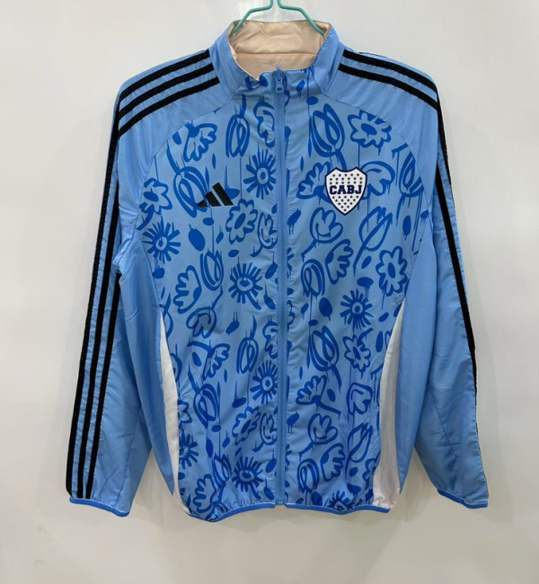 2025/26 Boca Juniors blue beige reversible   Windbreaker
