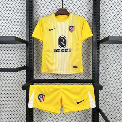 Atlético de Madrid 2025/26 Yellow  goalkeeper Kids Kit