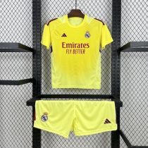 Real Madrid 2025/26 Yellow  goalkeeper Kids Kit