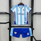 Malaga 2025/26 home kids soccer jerseys