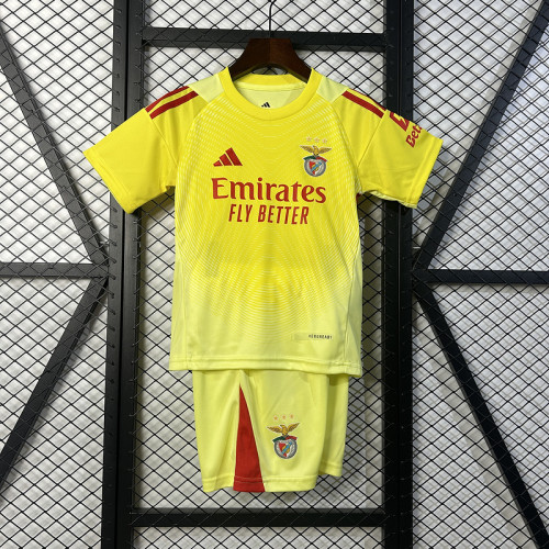 Benfica 2025/26 Yellow Goalkeeper kids Soccer jersey